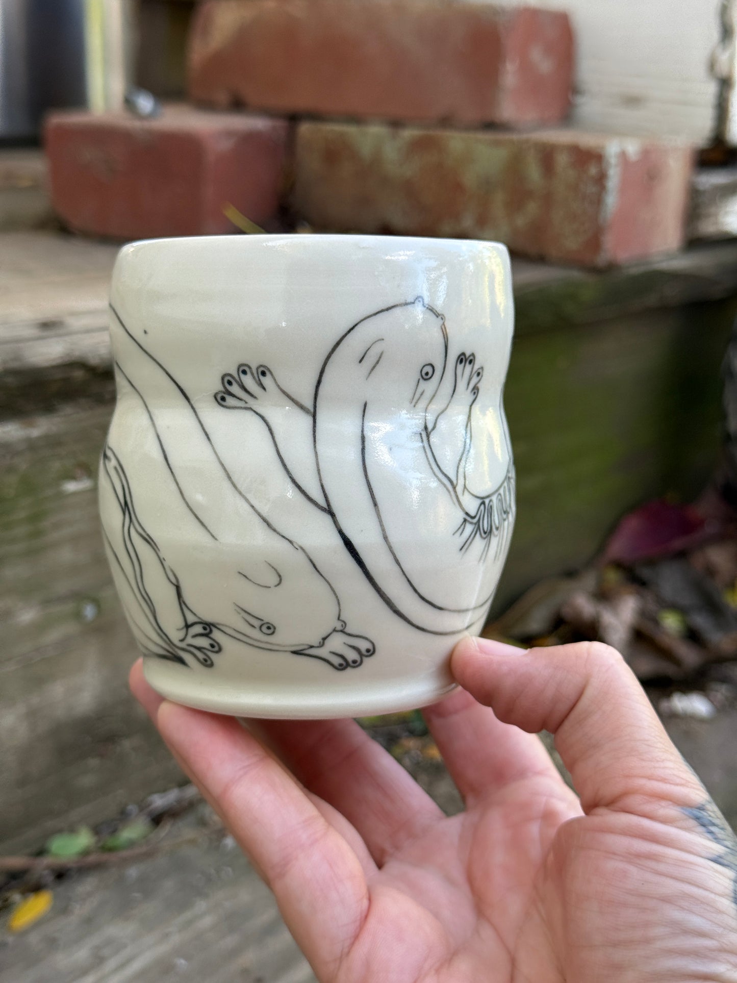 Hellbender and eggs mug