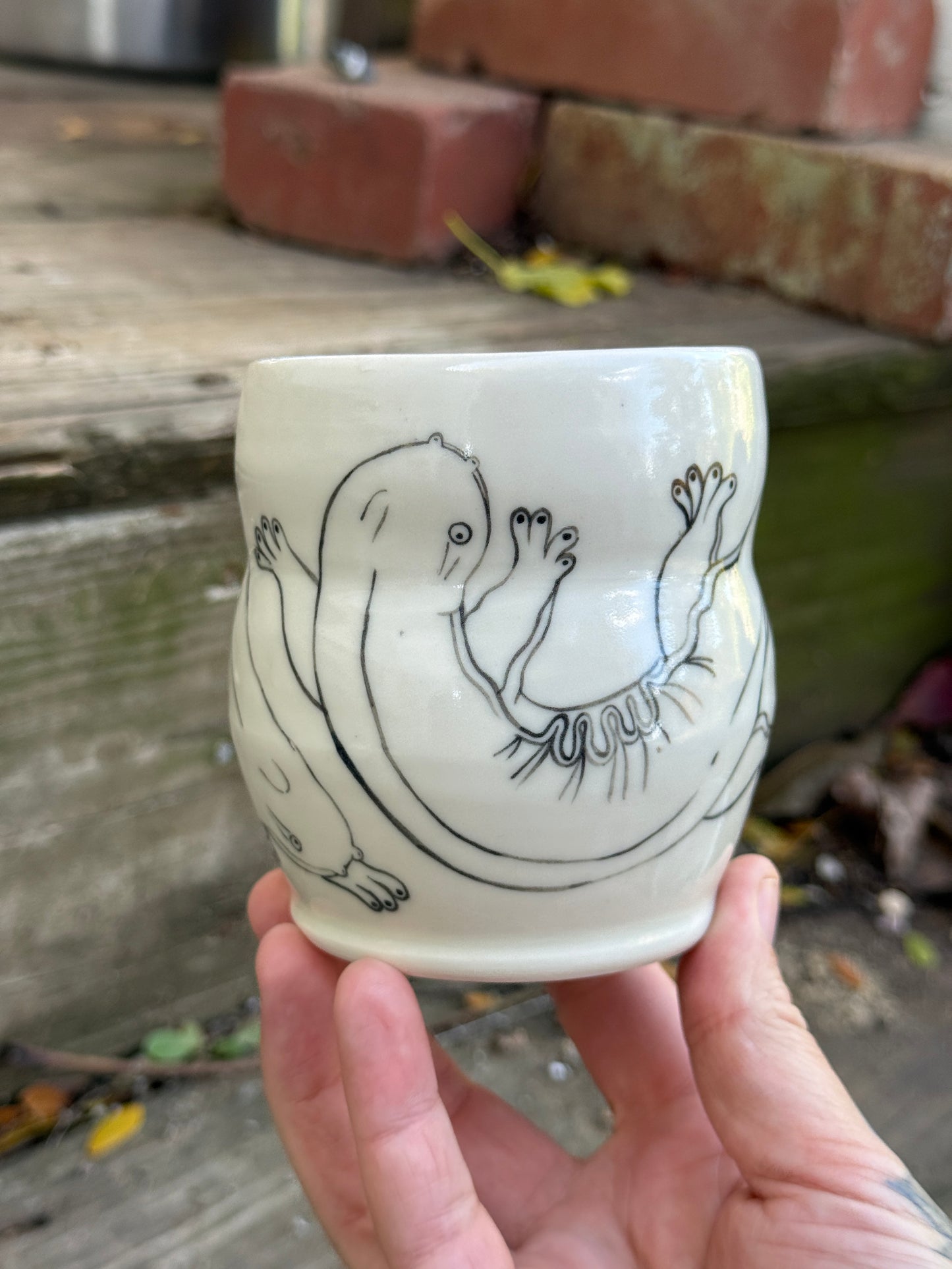 Hellbender and eggs mug
