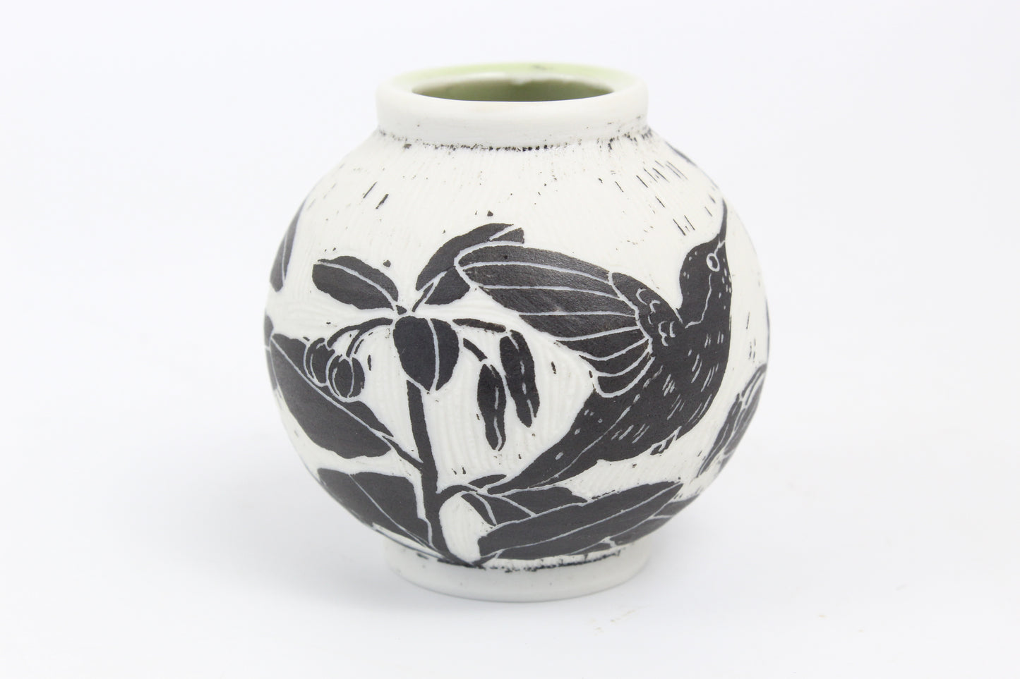 Hummingbird and jewel weed moon vase