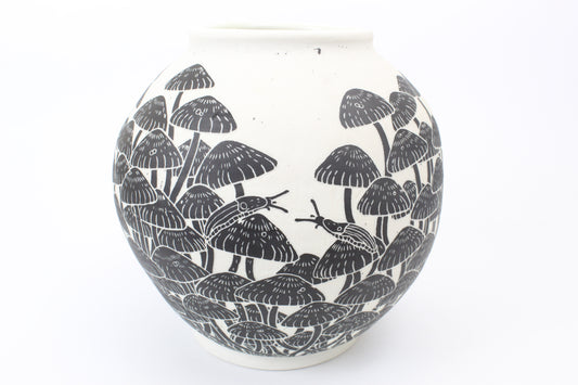 Mushroom Forest Moon Vase