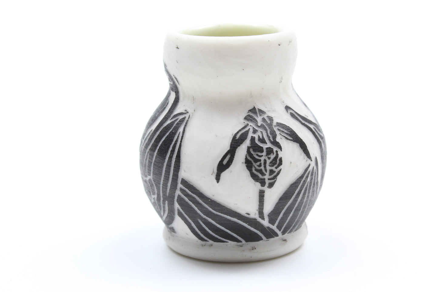 Lady Slipper and slug mini vase