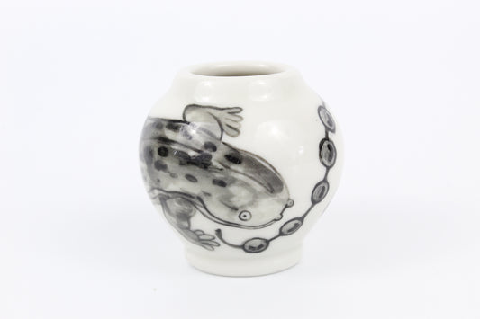 Hellbender and eggs vase