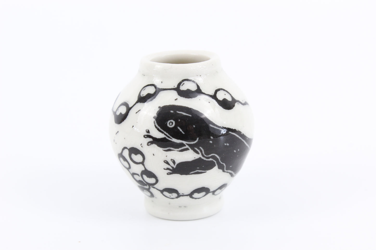 Hellbender and eggs mini vase