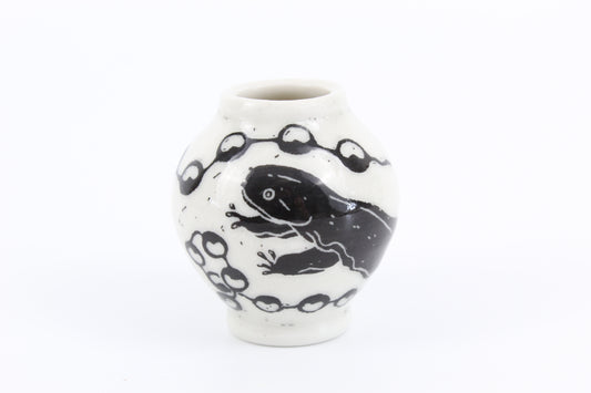 Hellbender and eggs mini vase