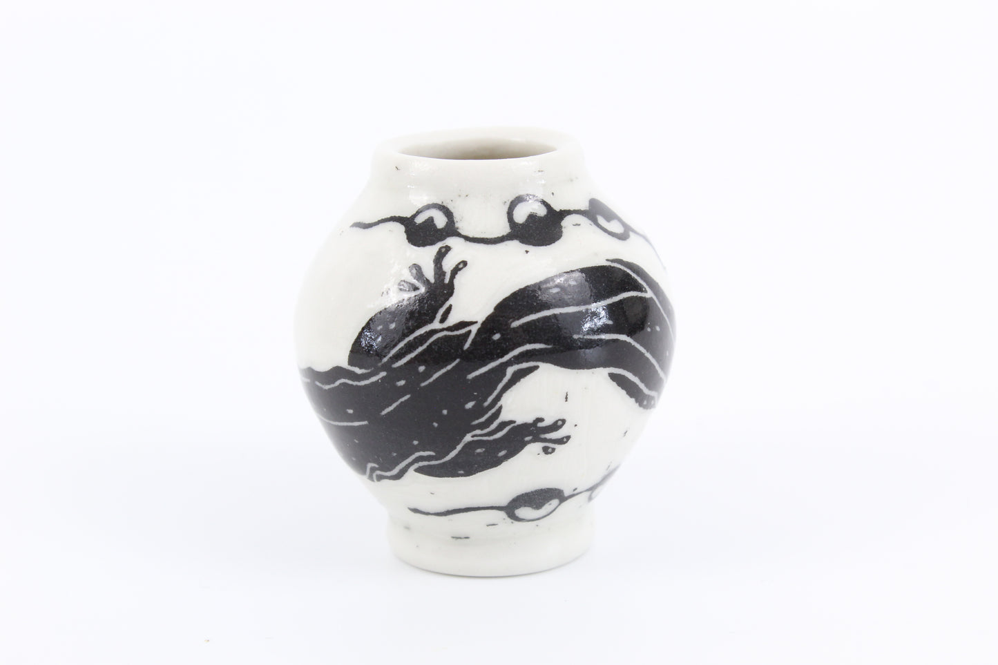 Hellbender and eggs mini vase