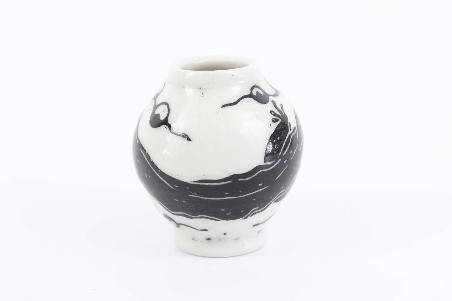 Hellbender and eggs mini vase