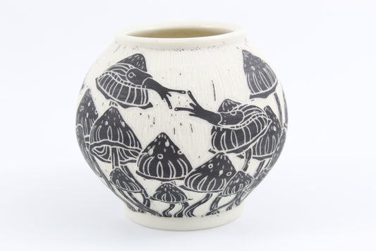 Mushroom forest vase
