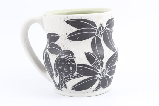 Rhododendron and Chickadee mug