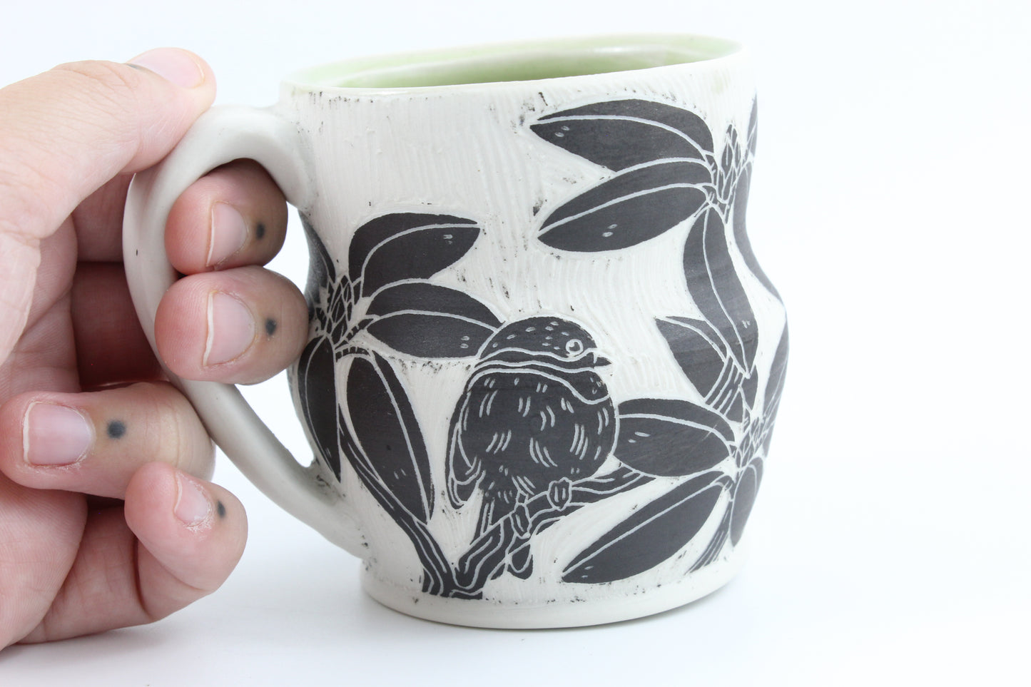 Rhododendron and Chickadee mug