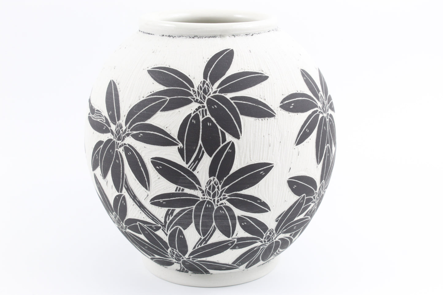 Rhododendron and slug vase
