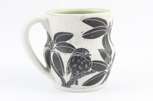 Chickadee and Rhododendron mug