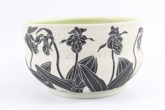 Pink Lady Slipper bowl