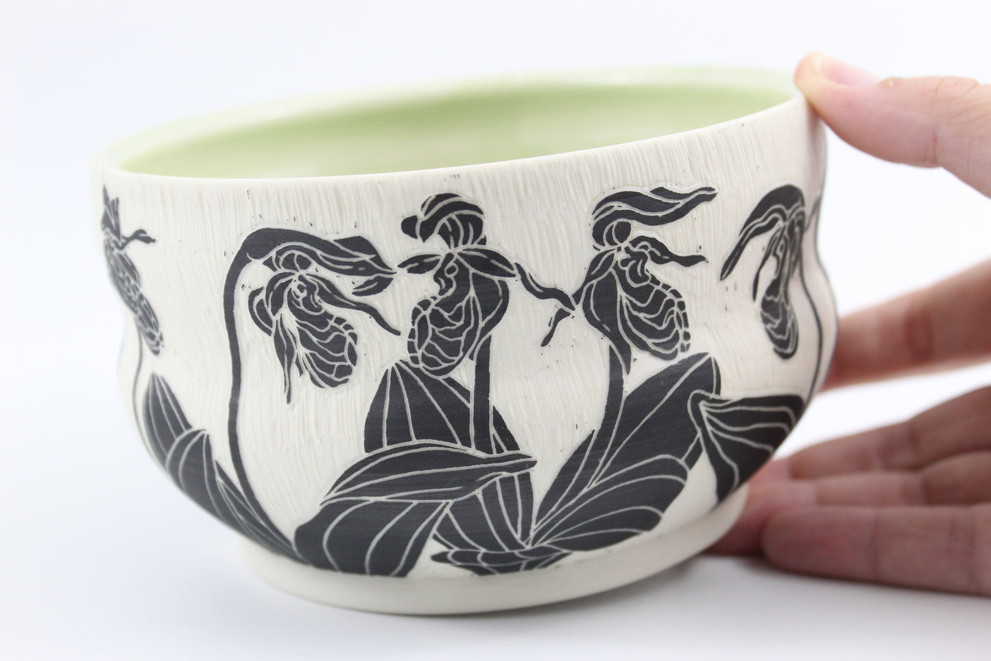 Pink Lady Slipper bowl