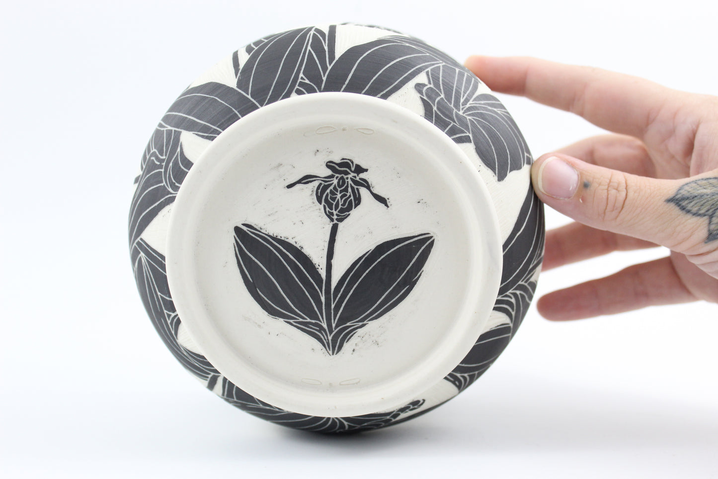 Pink Lady Slipper bowl